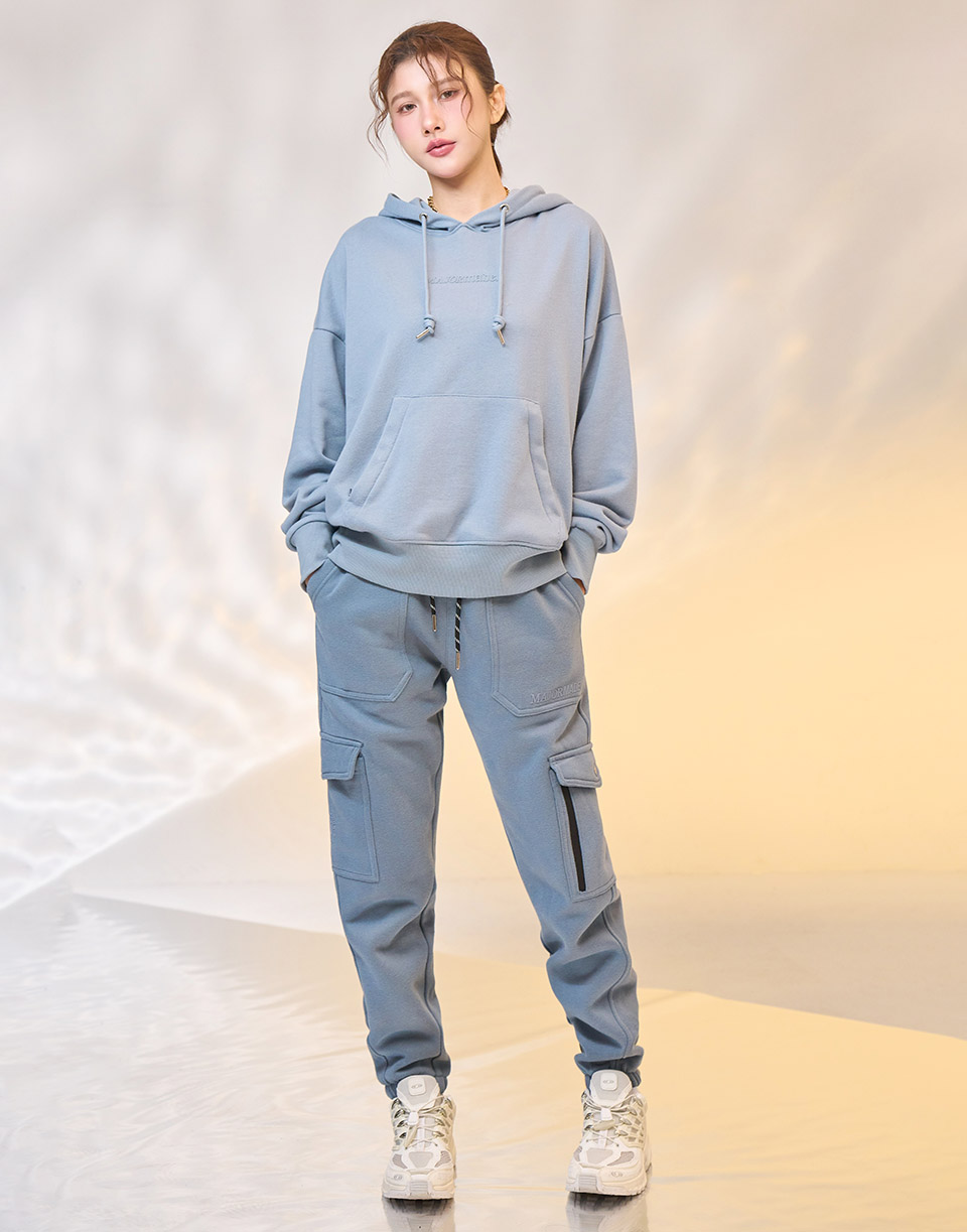 多口袋造型內刷毛棉褲