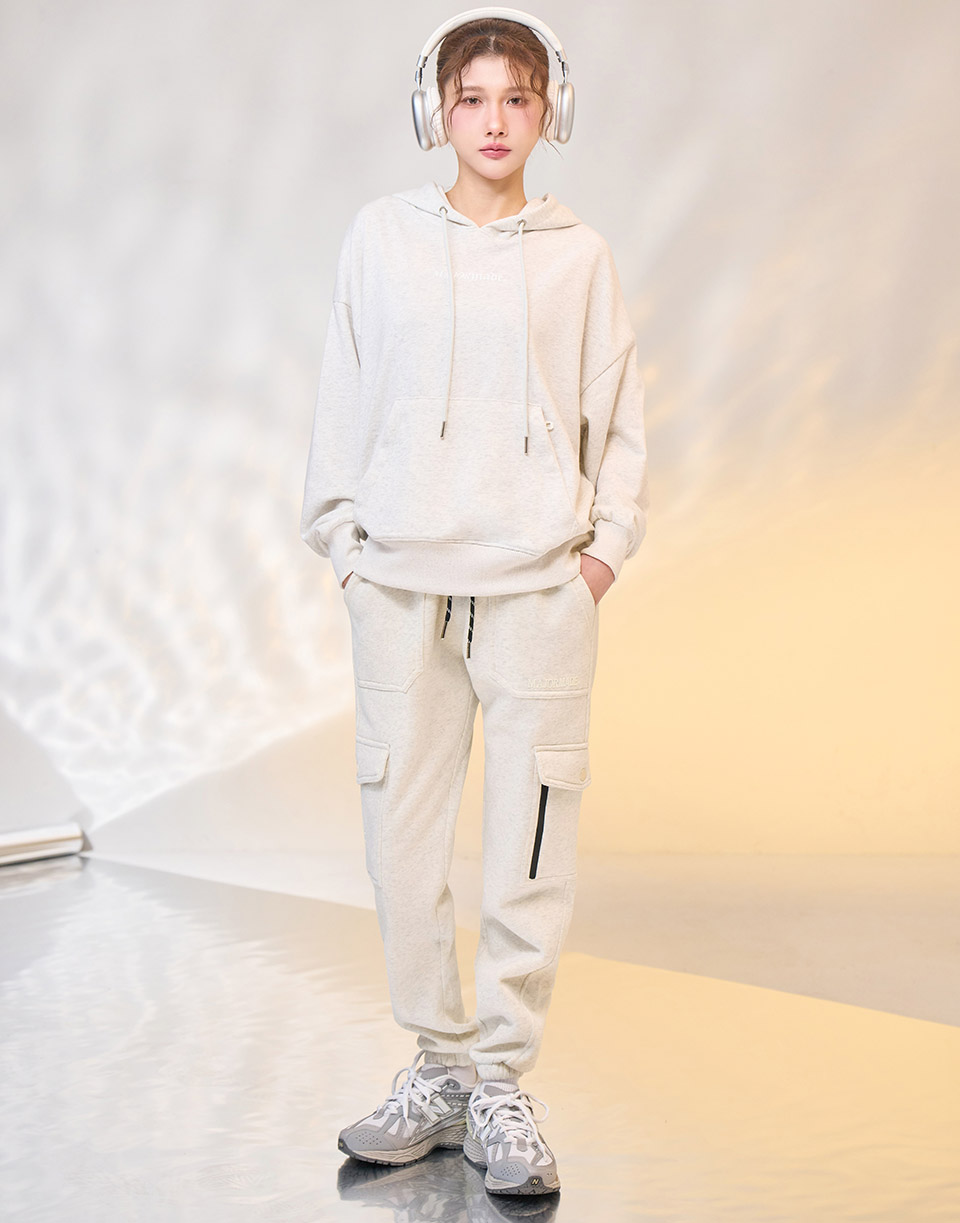 多口袋造型內刷毛棉褲