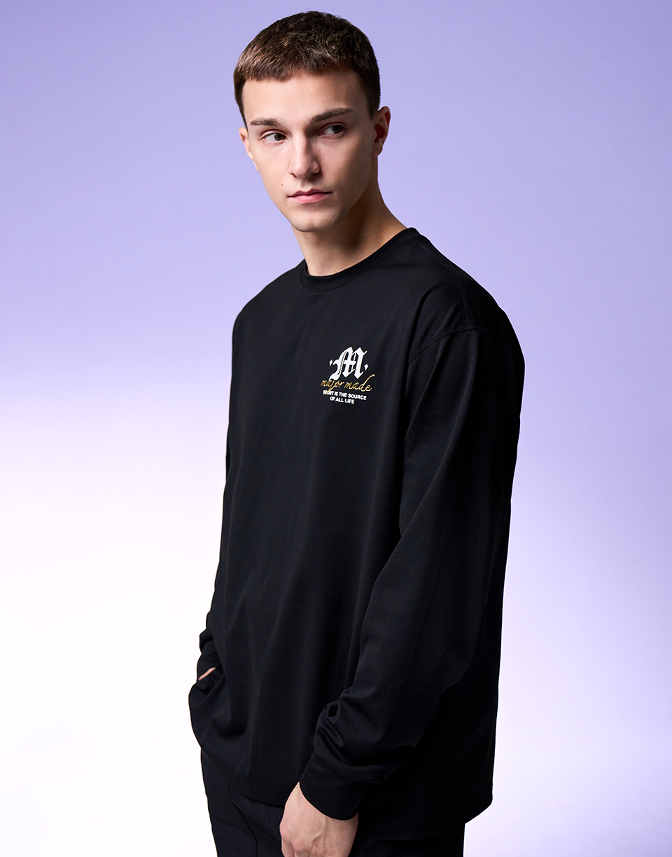 質感金屬磨毛機能長T