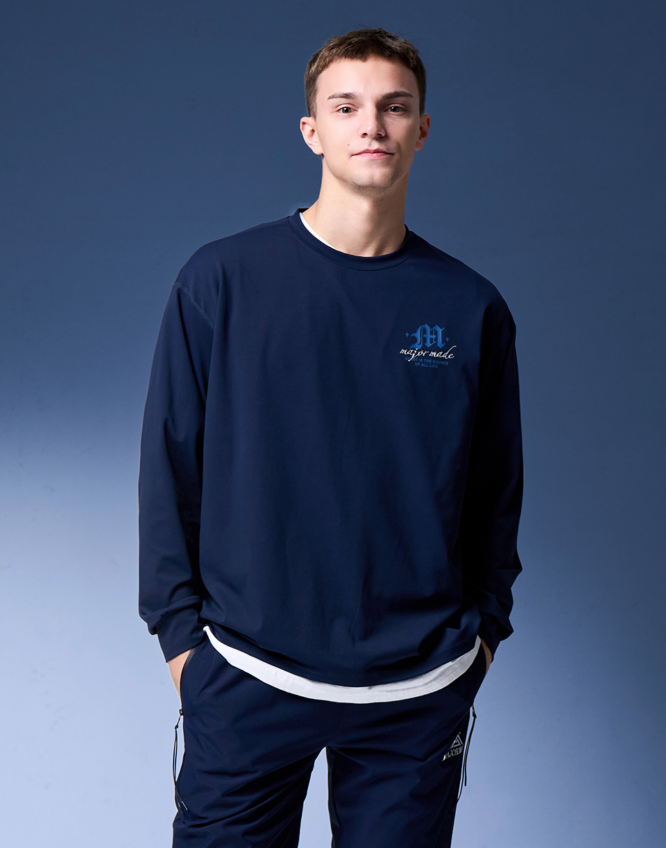 質感金屬磨毛機能長T