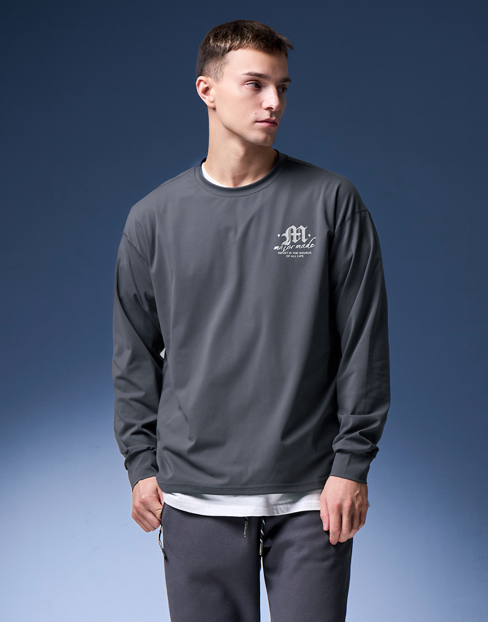 質感金屬磨毛機能長T