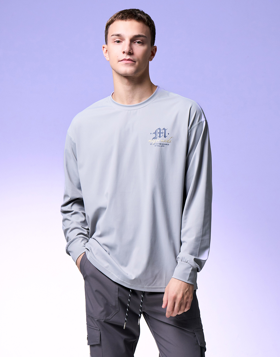 質感金屬磨毛機能長T