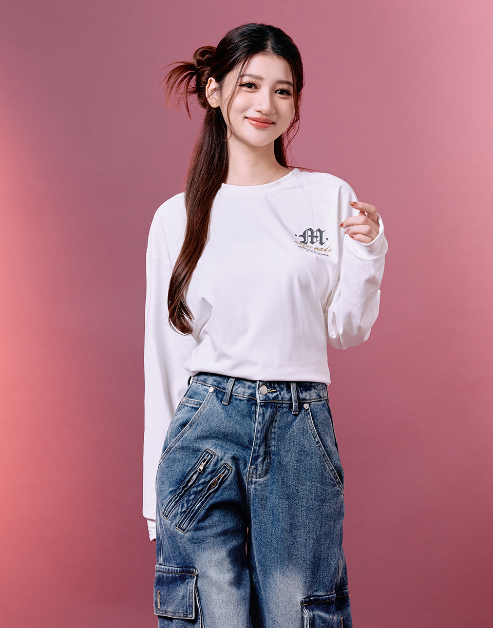 質感金屬磨毛機能長T