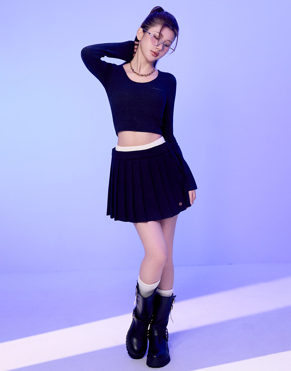 Major雙釦帶厚底中筒軍靴