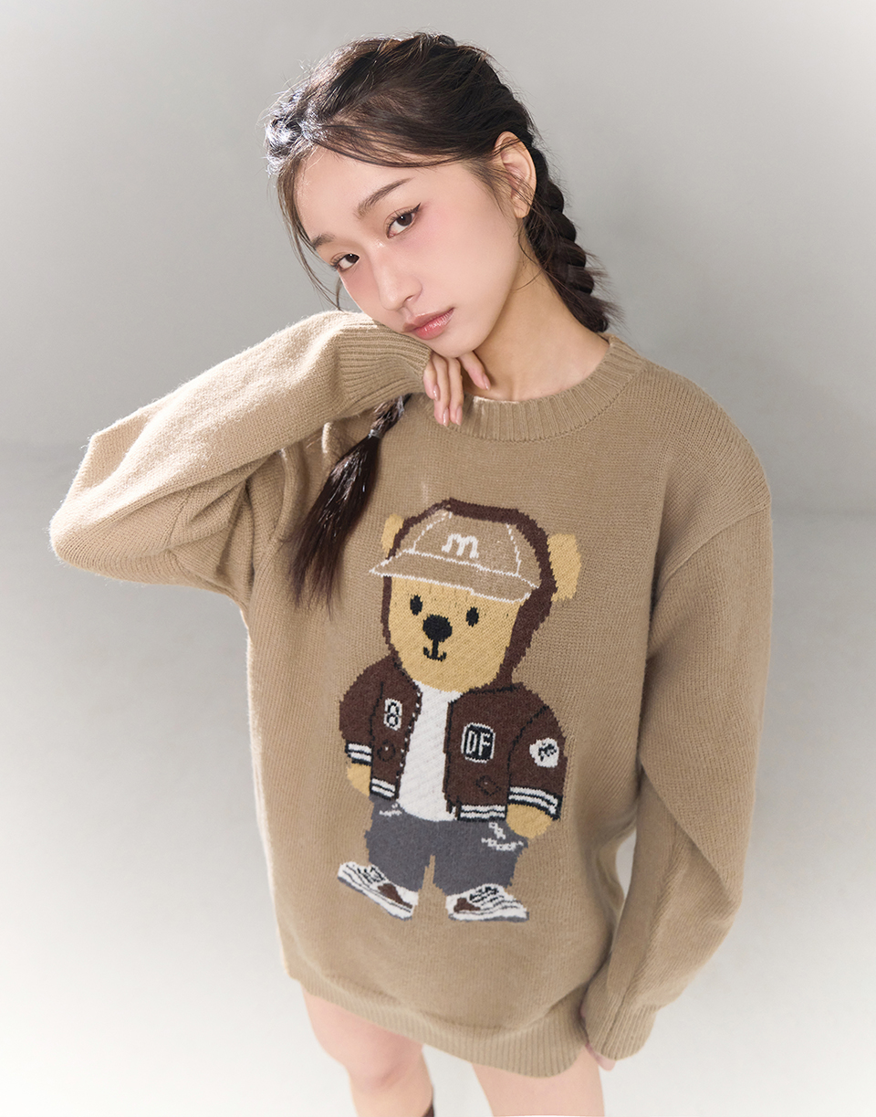 厚磅登峰熊長版針織毛衣