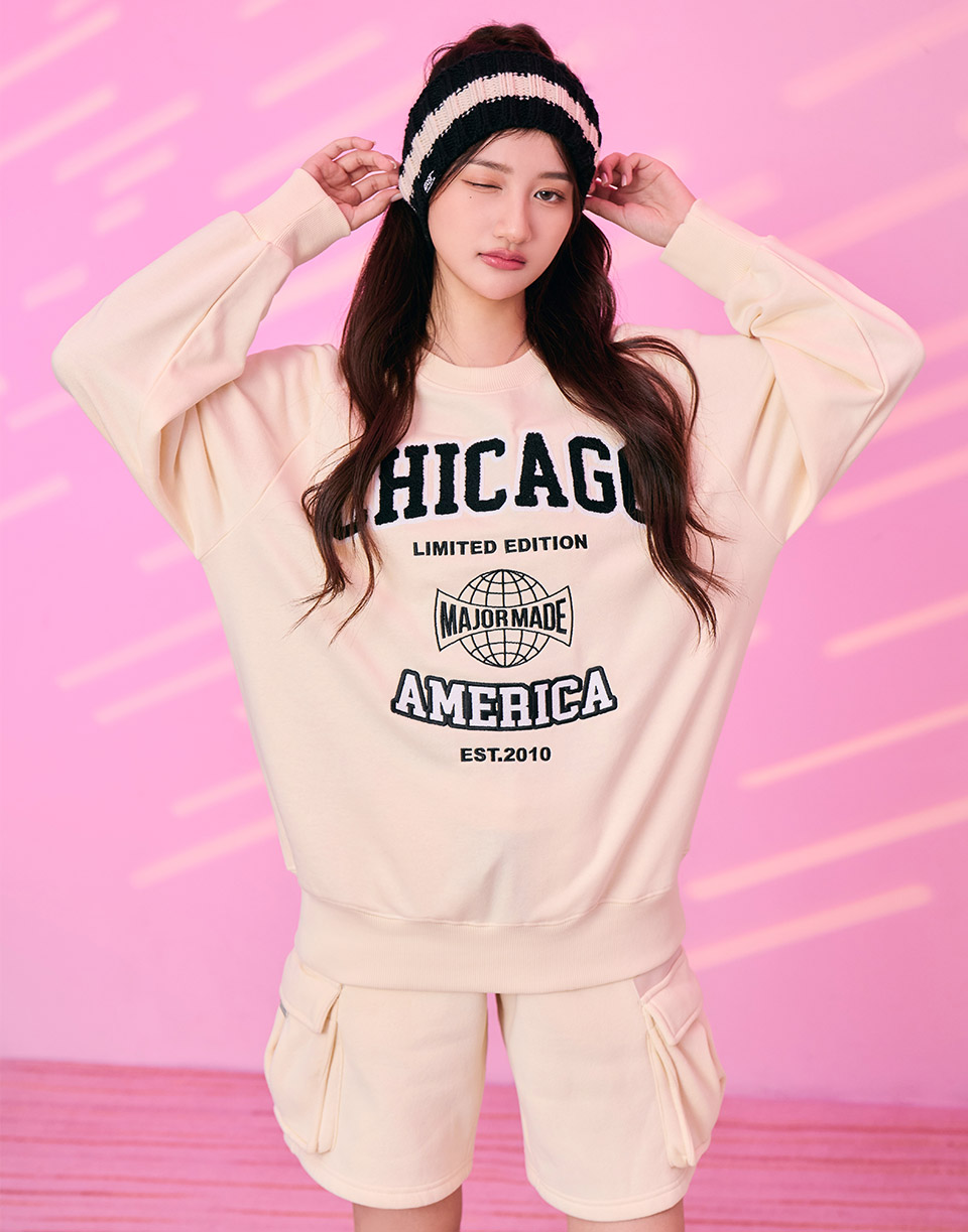 芝加哥美式校園大學T