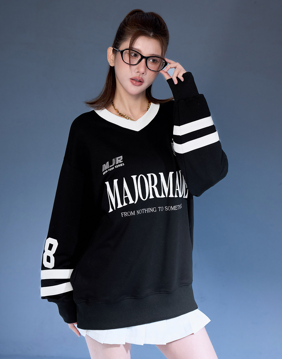 V領美式足球大學T