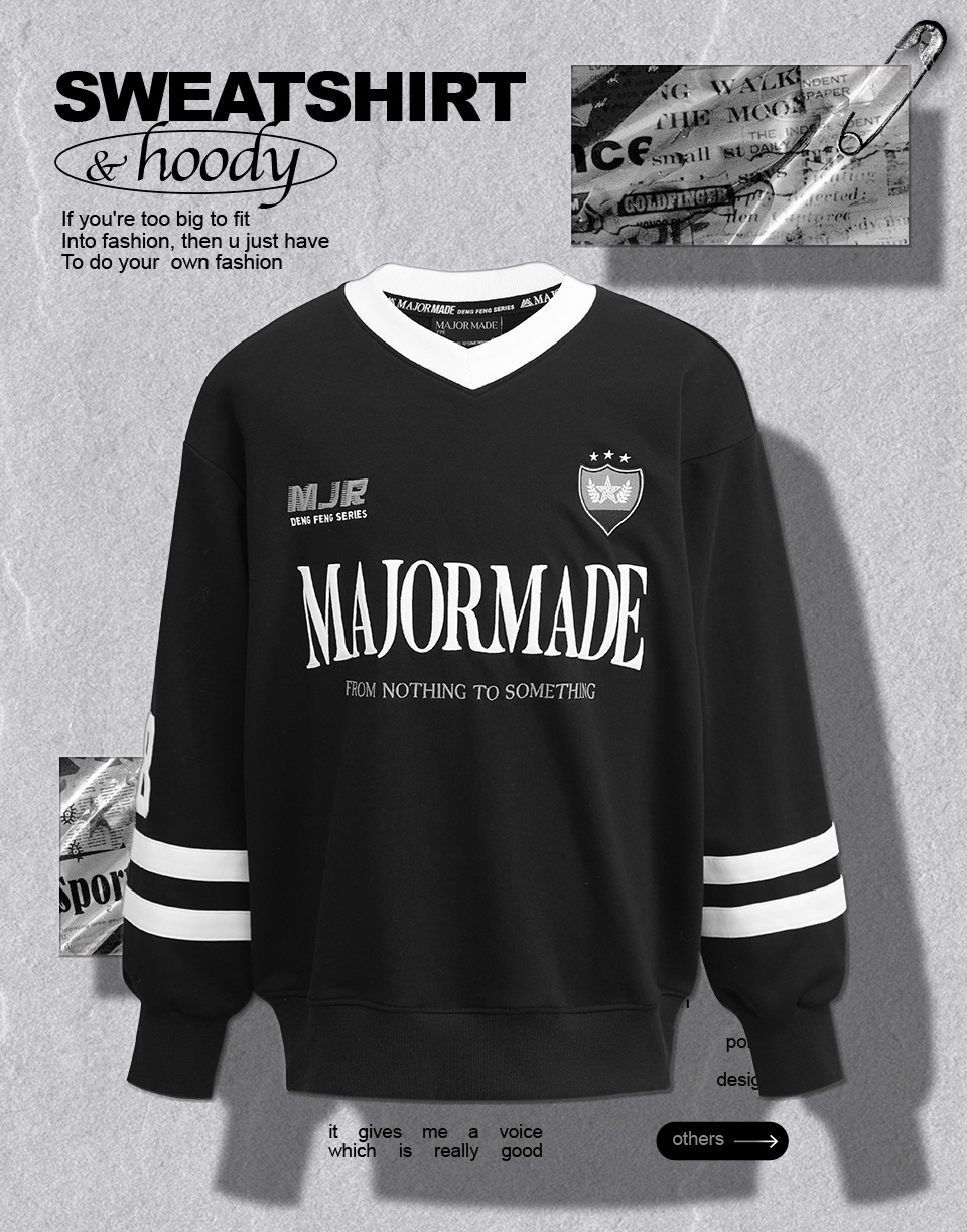 V領美式足球大學T