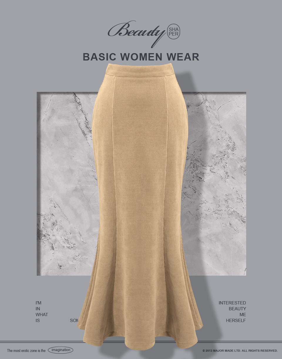 修身顯瘦坑條魚尾裙