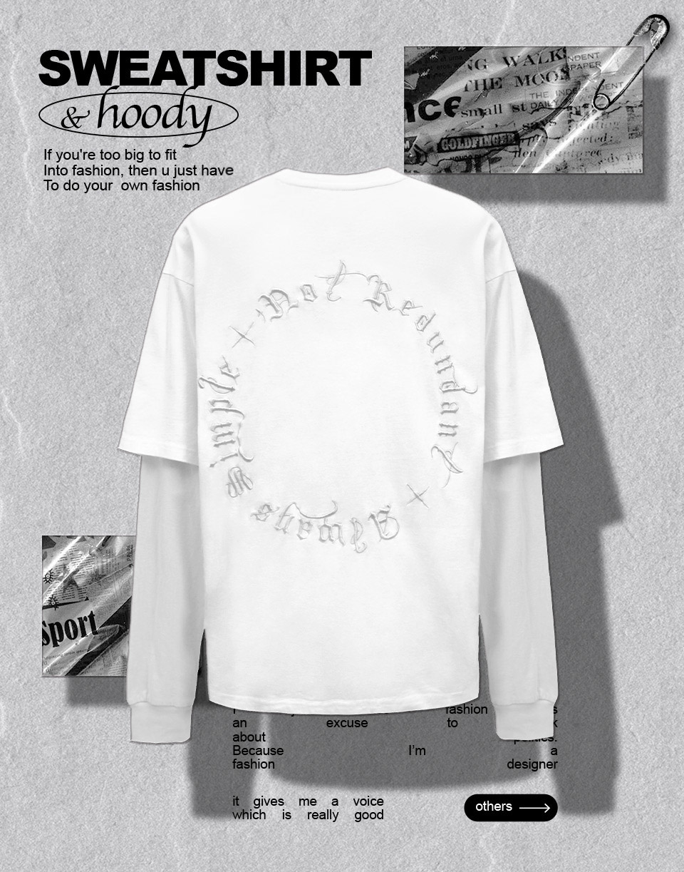 歌德刺繡假兩件薄長T