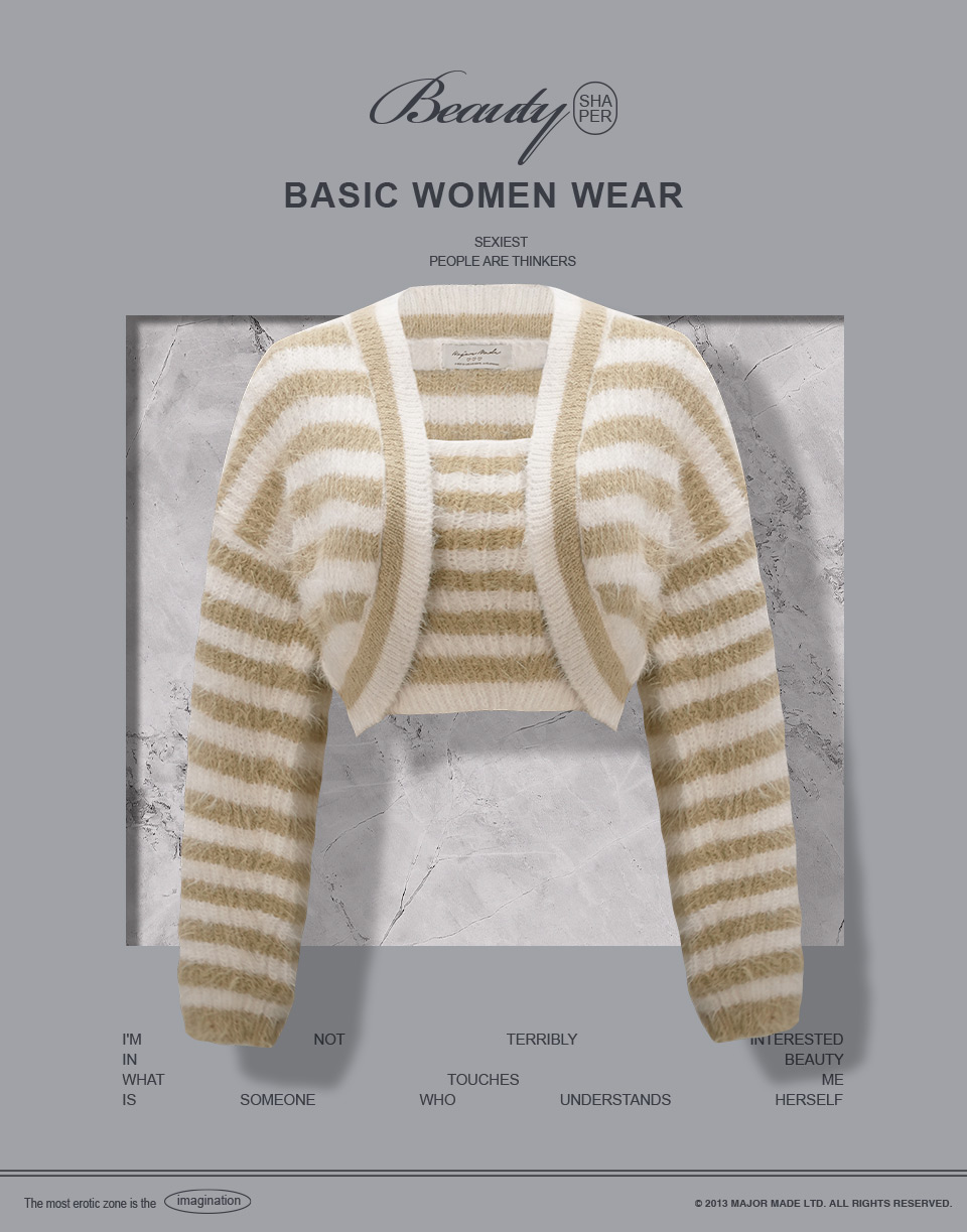 條紋背心+短版小外套SET組