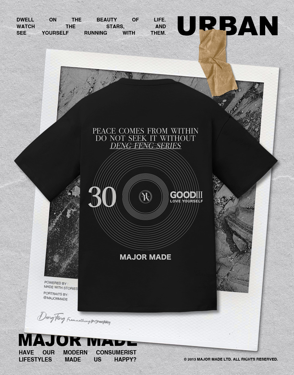 唱盤文字厚膠印短TEE