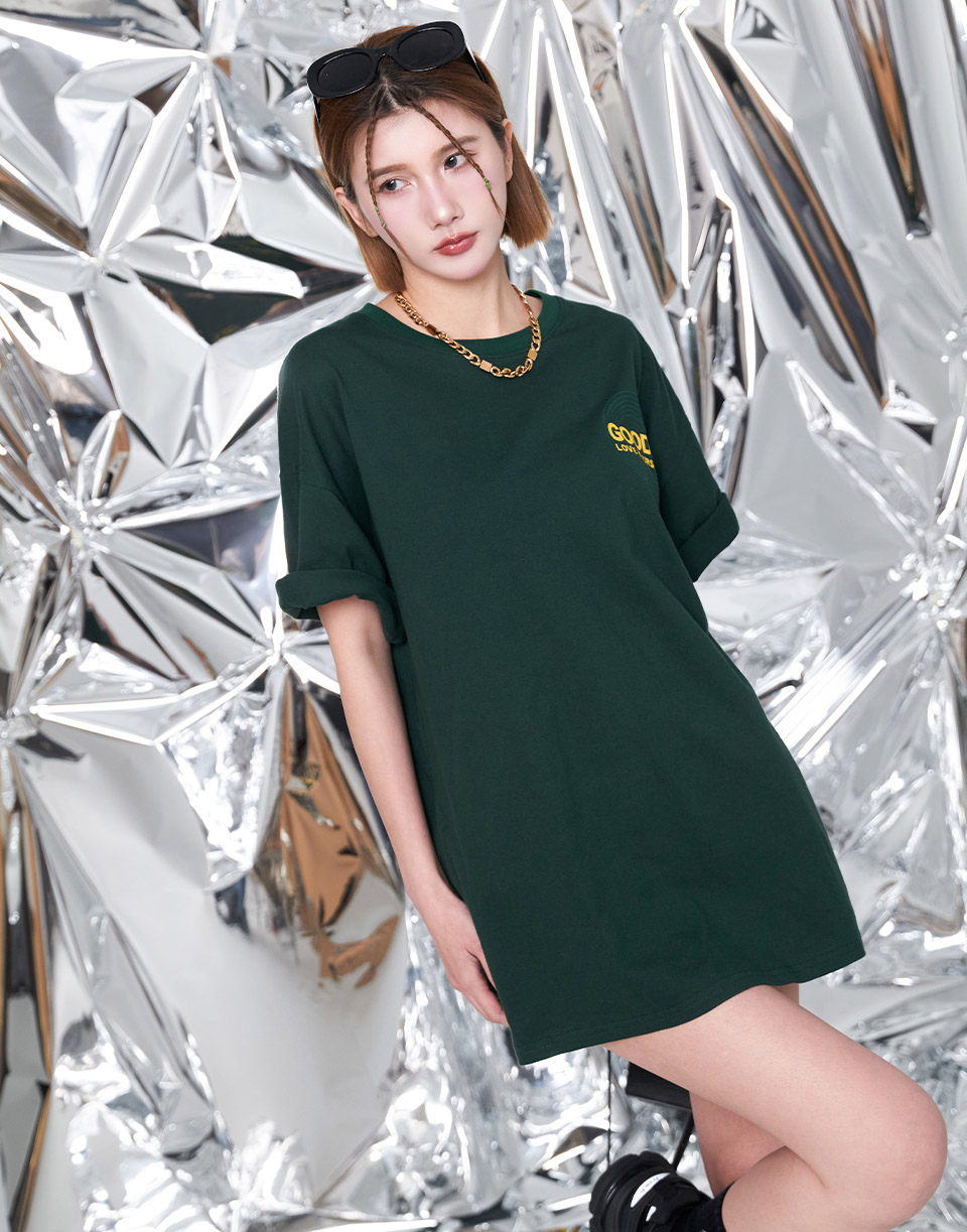 唱盤文字厚膠印短TEE