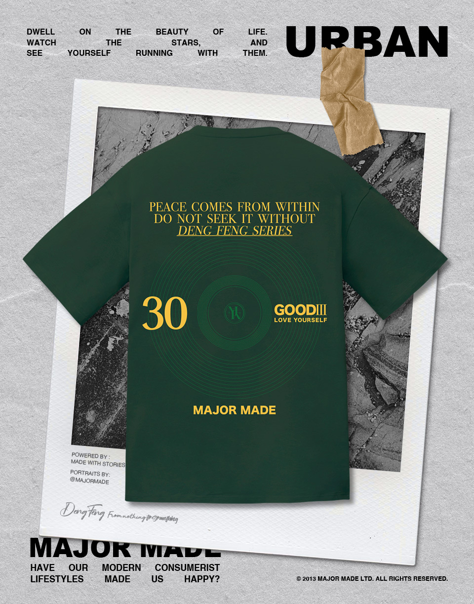 唱盤文字厚膠印短TEE