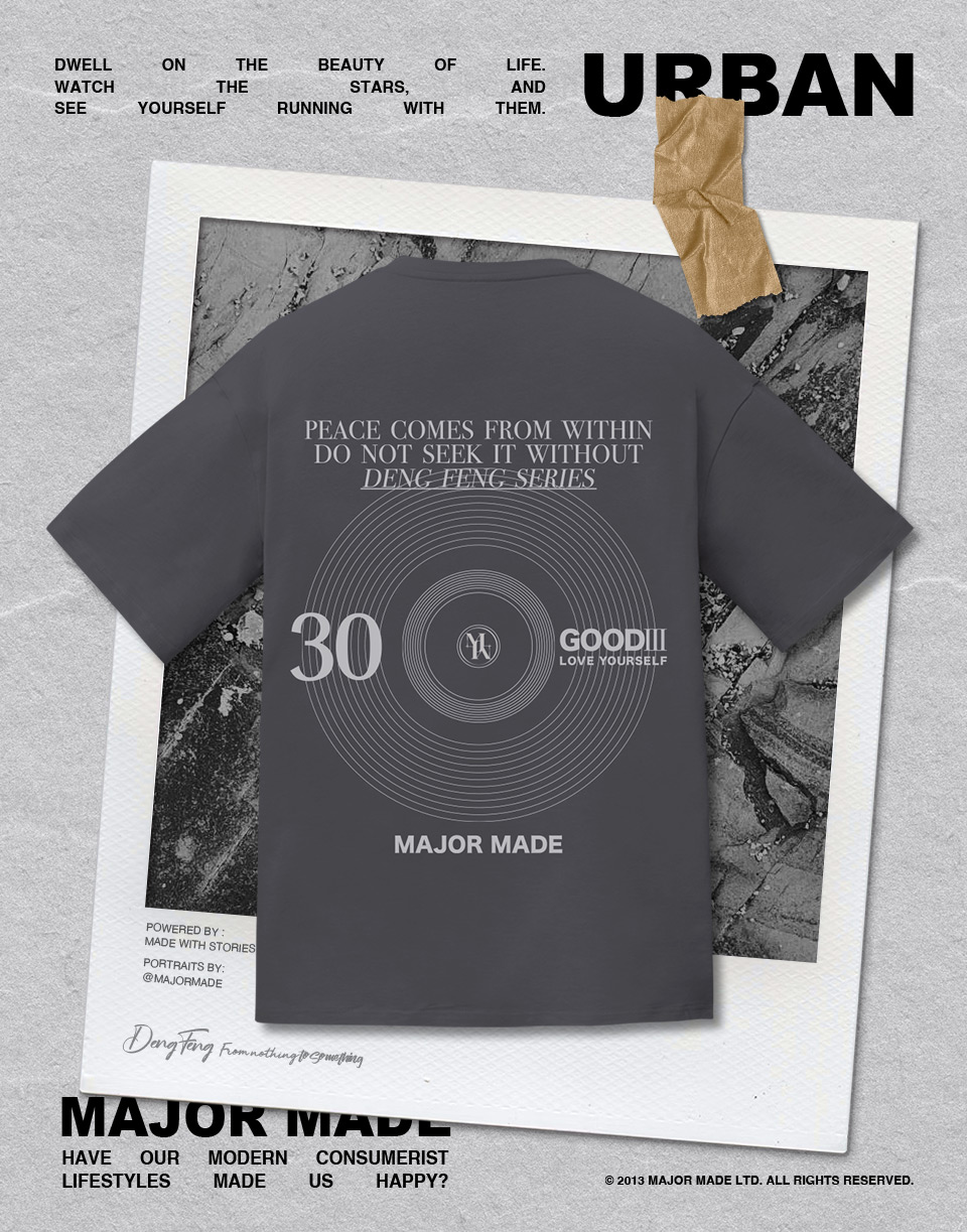 唱盤文字厚膠印短TEE