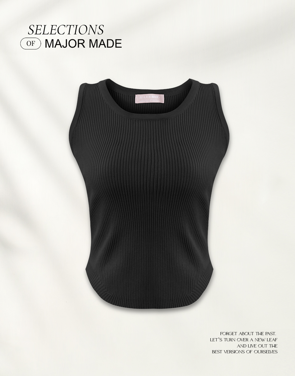 三色圓領針織無袖背心