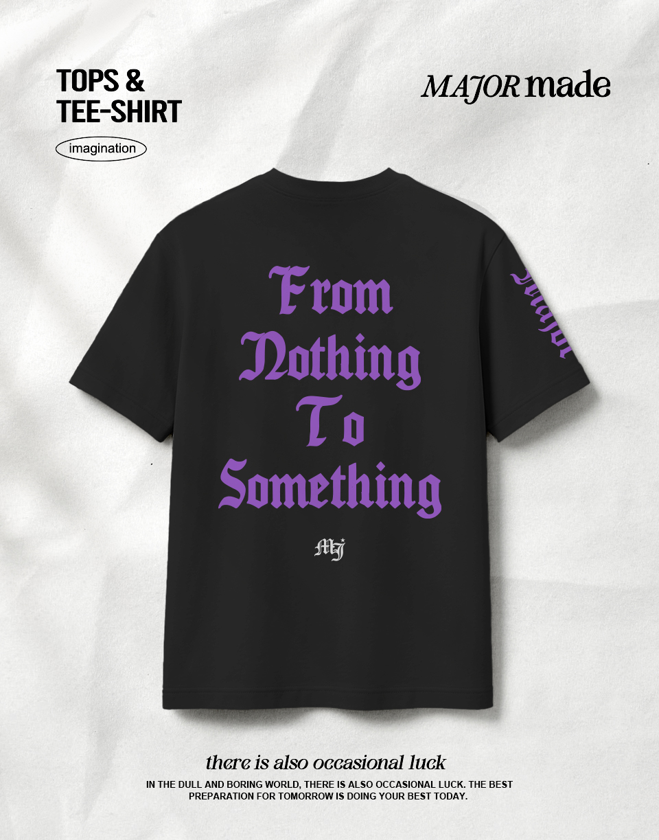 街頭感大歌德字凸膠短T