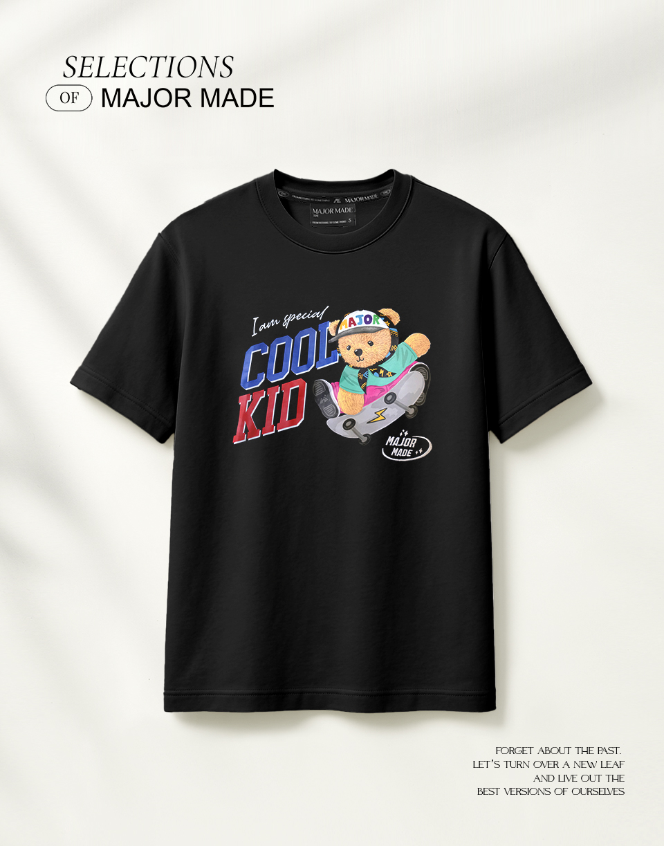 登峰滑板熊膠印刺繡短T