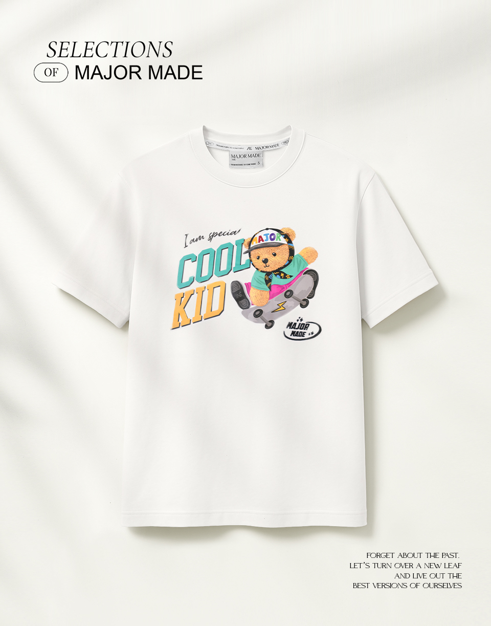 登峰滑板熊膠印刺繡短T