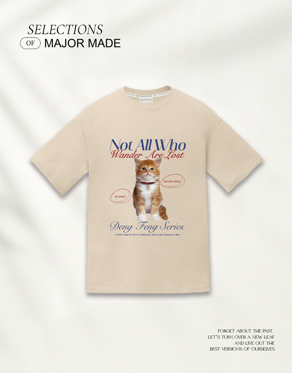 萌系鈴鐺貓咪刺繡印花短T