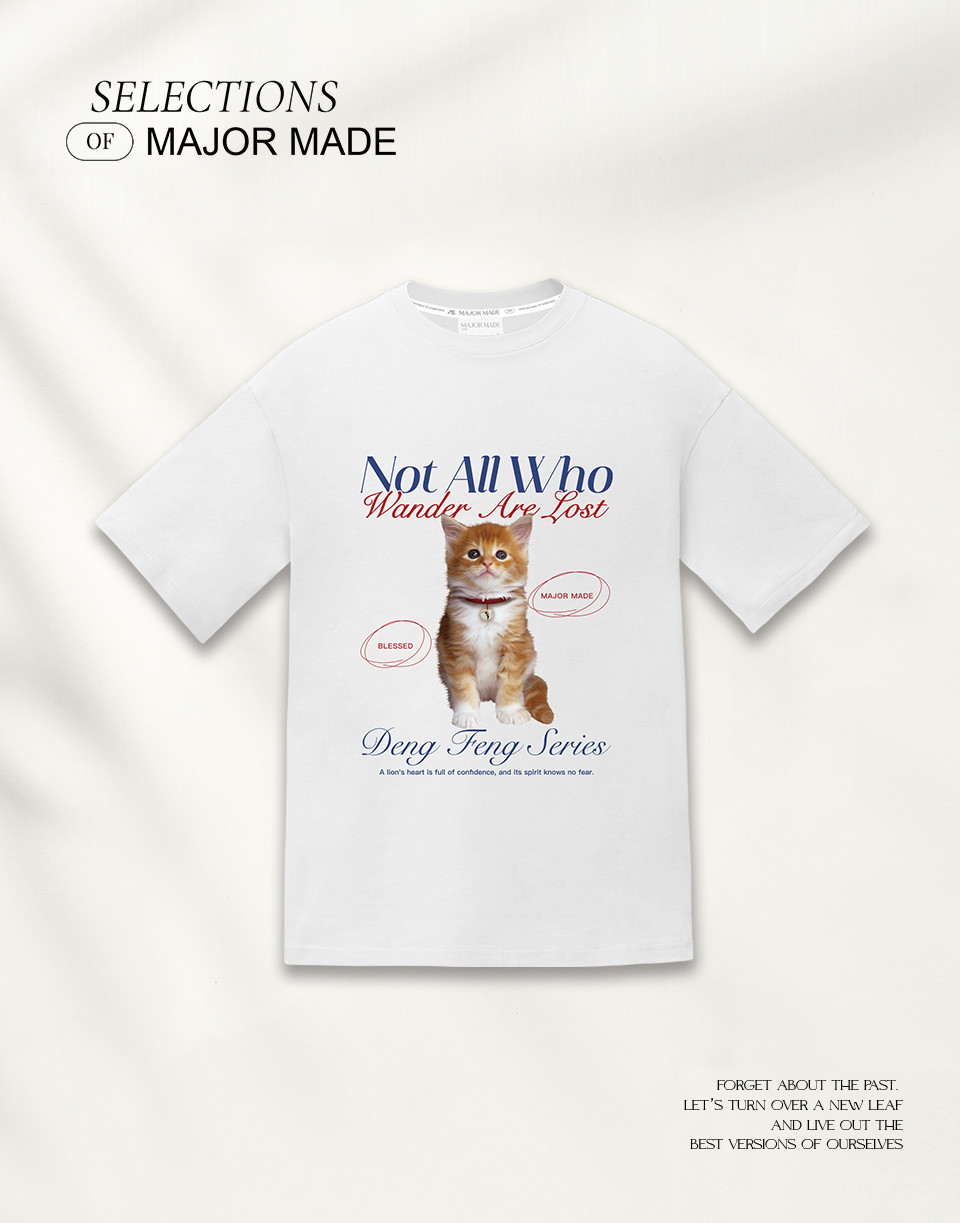 萌系鈴鐺貓咪刺繡印花短T