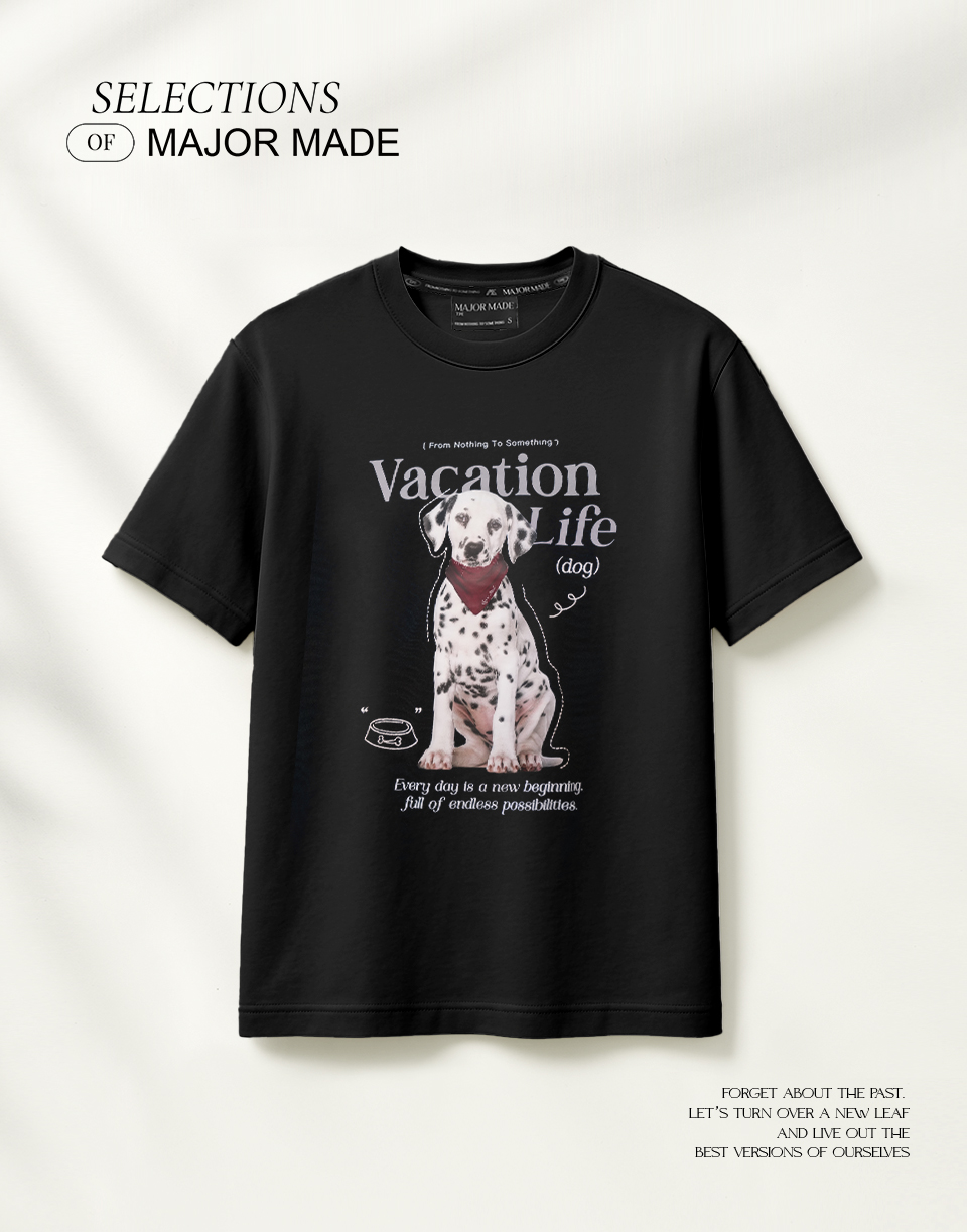 大麥町狗假期印花短T