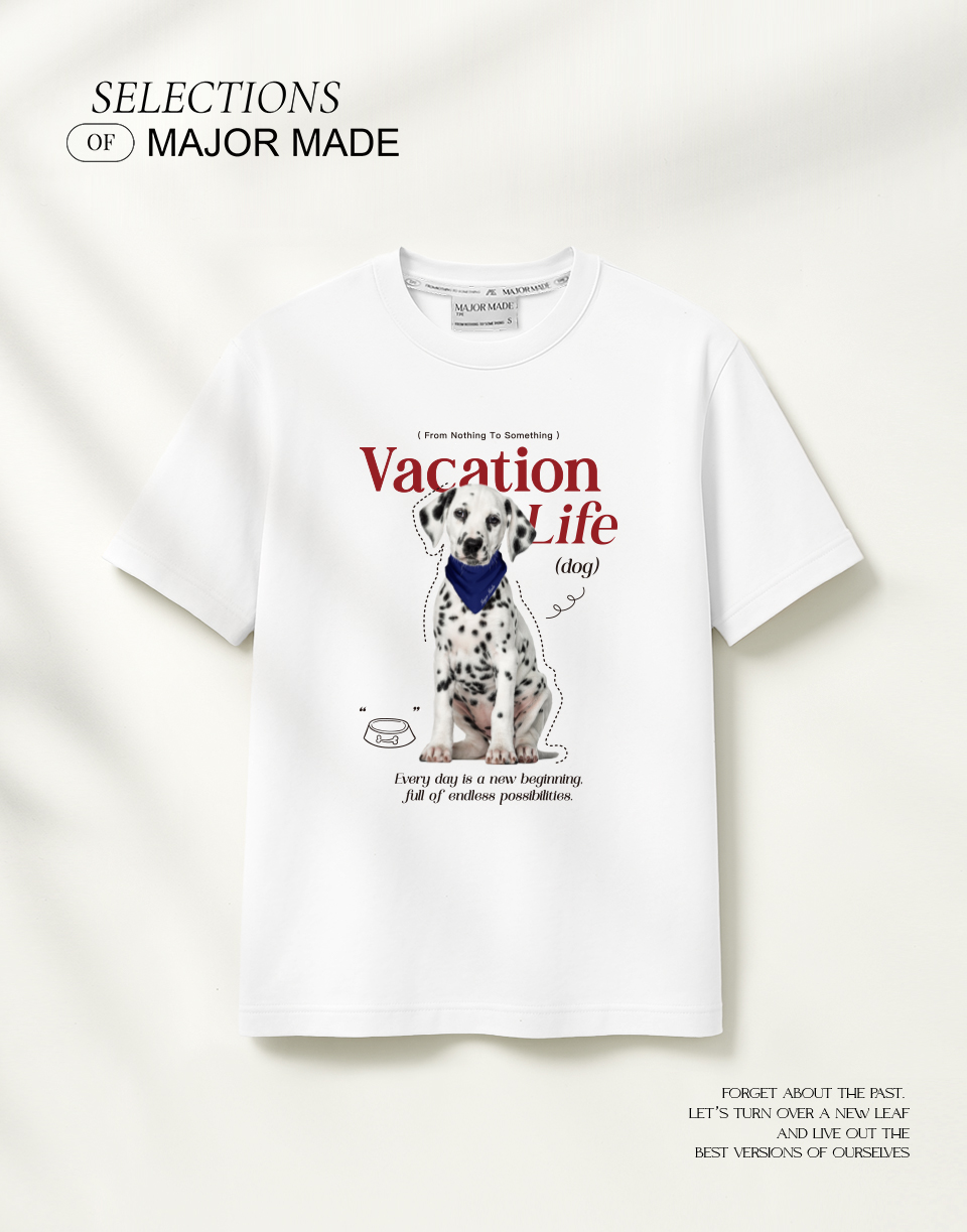 大麥町狗假期印花短T