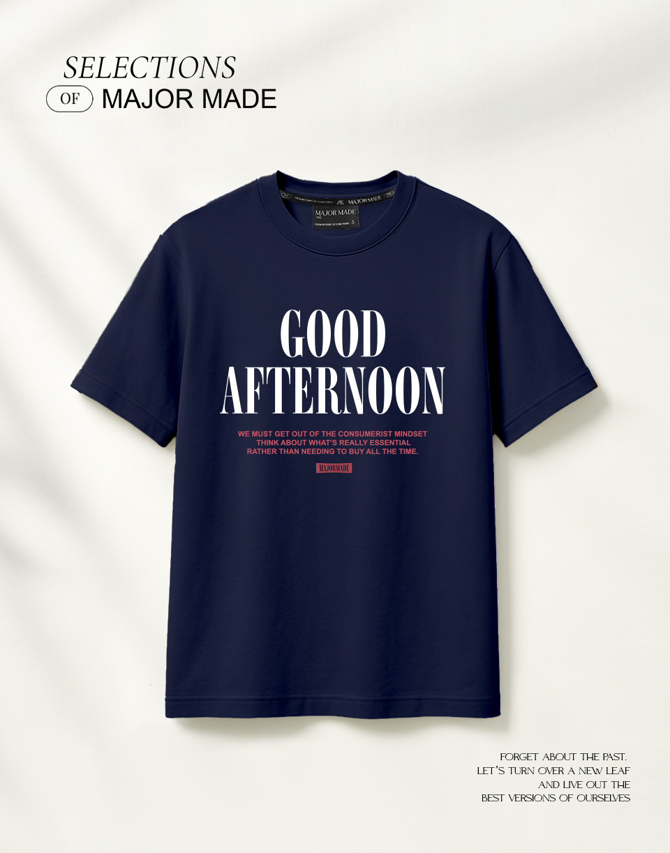 午安圓領彈力短T