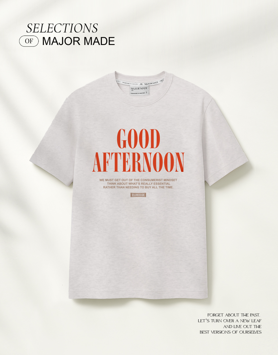 午安圓領彈力短T