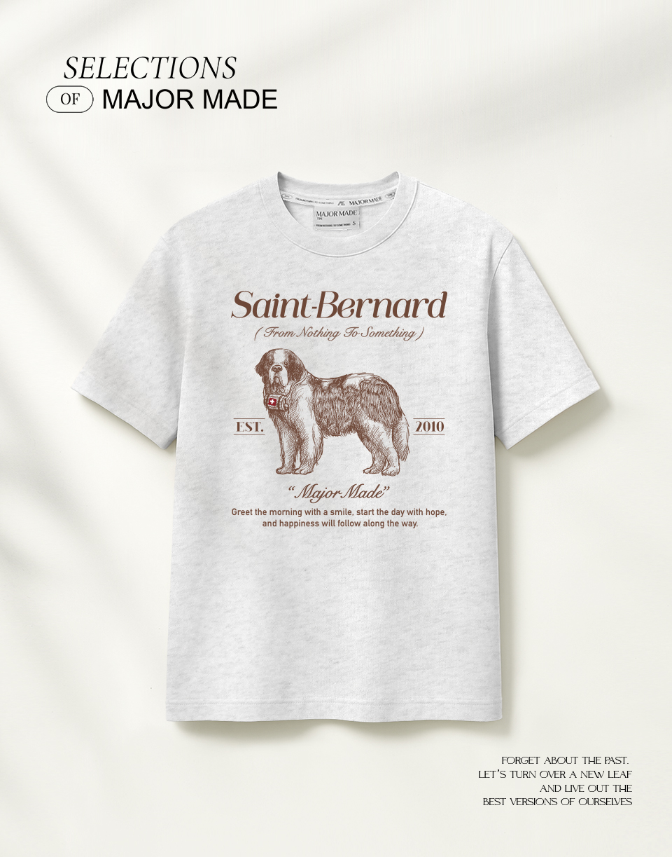 聖伯納犬素描厚版膠印T