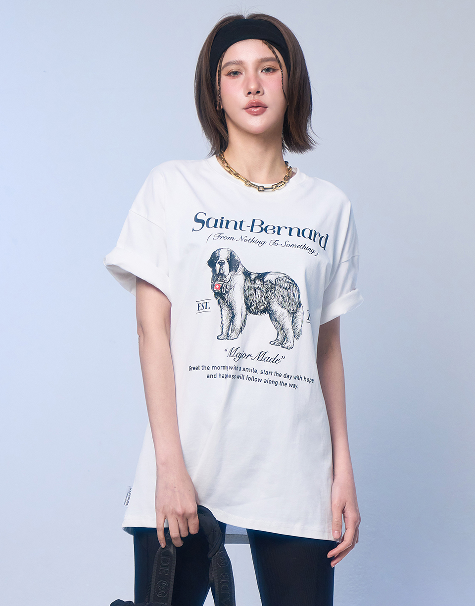 聖伯納犬素描厚版膠印T