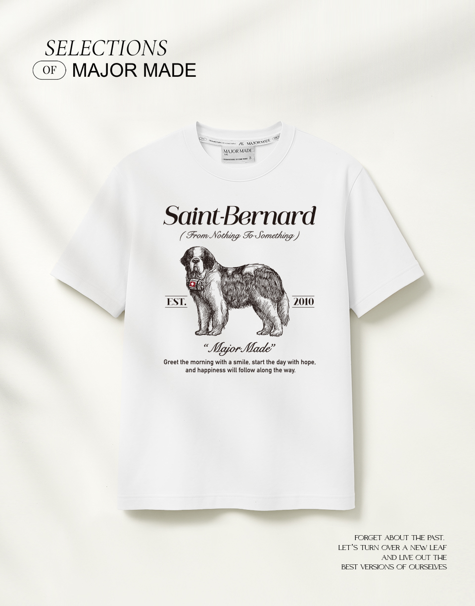 聖伯納犬素描厚版膠印T