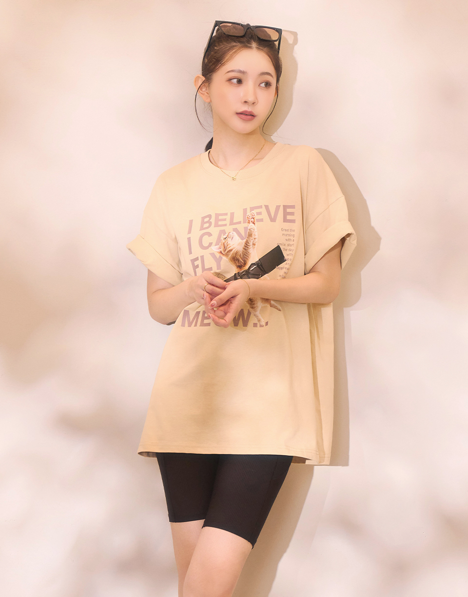 膠帶貼起來的貓短T