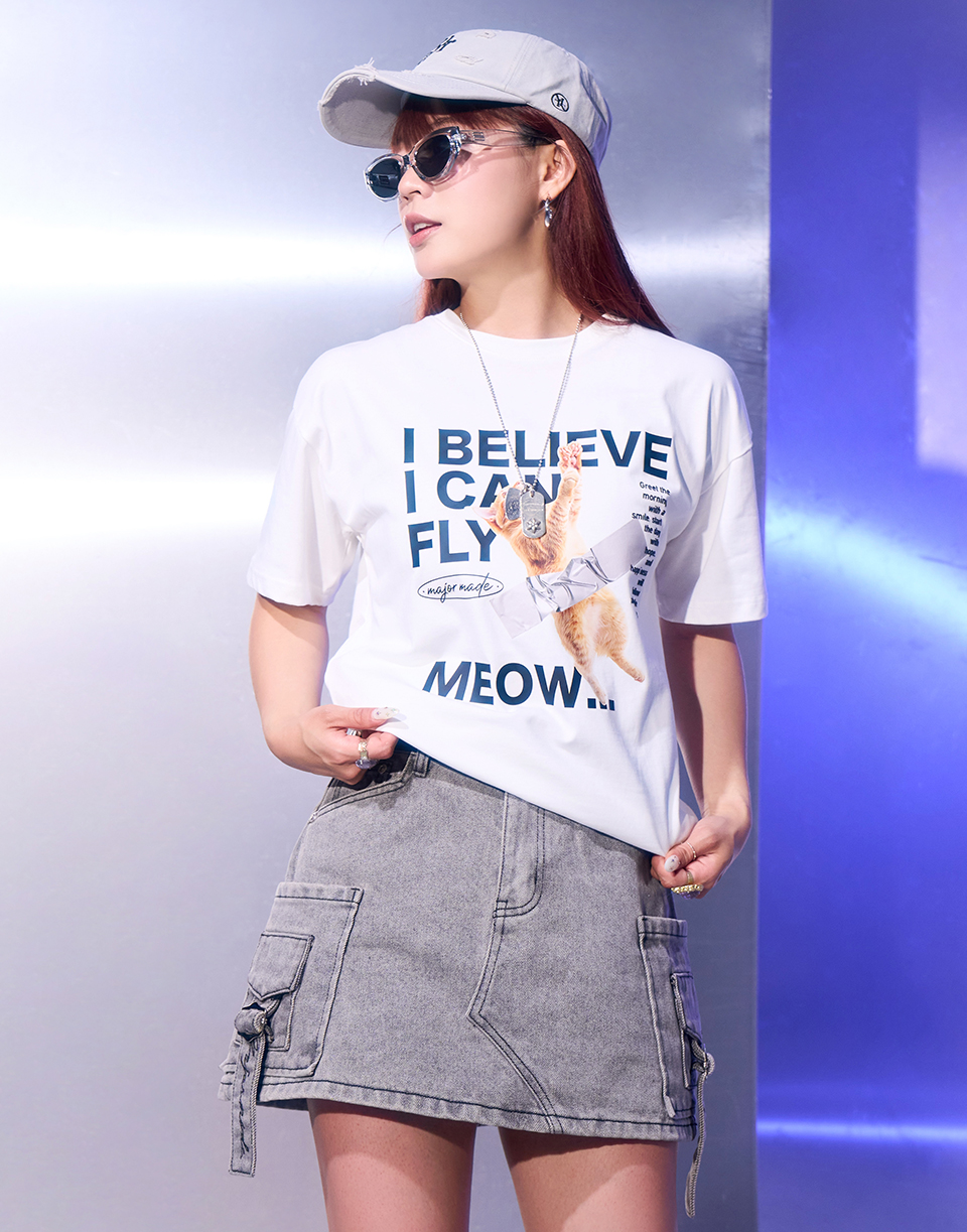 膠帶貼起來的貓短T