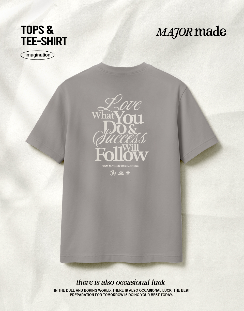 Love草寫立體字厚膠短T