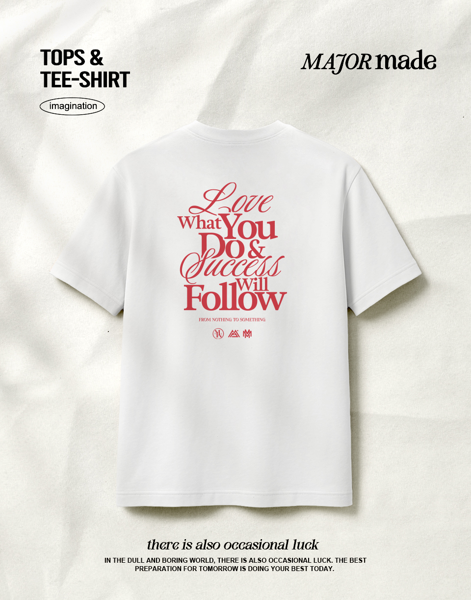 Love草寫立體字厚膠短T