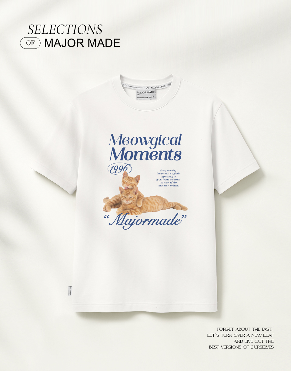 兩隻橘貓賣萌理毛印花短T