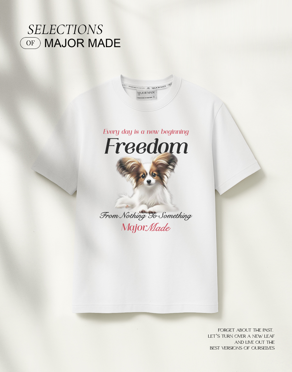 優雅蝴蝶狗印花短T