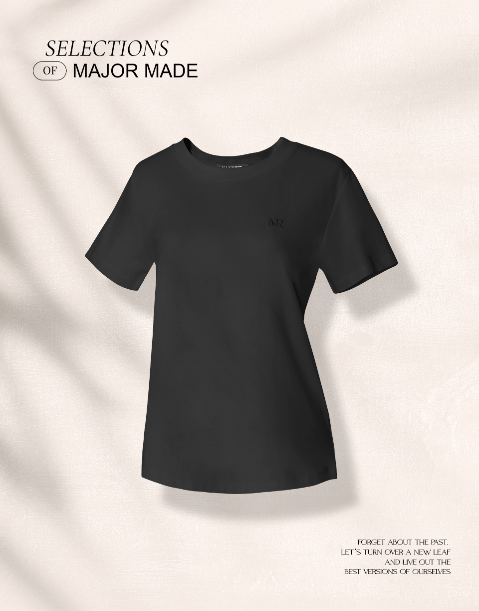 基本款圓領品牌刺繡Tee