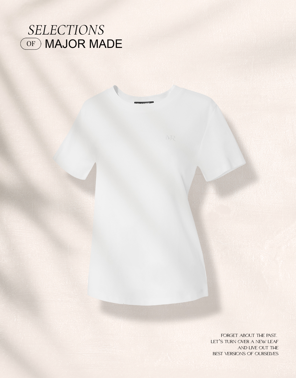 基本款圓領品牌刺繡Tee