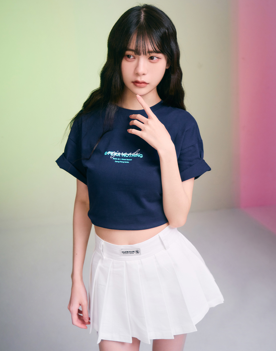 無所畏懼草寫刺繡厚磅短T