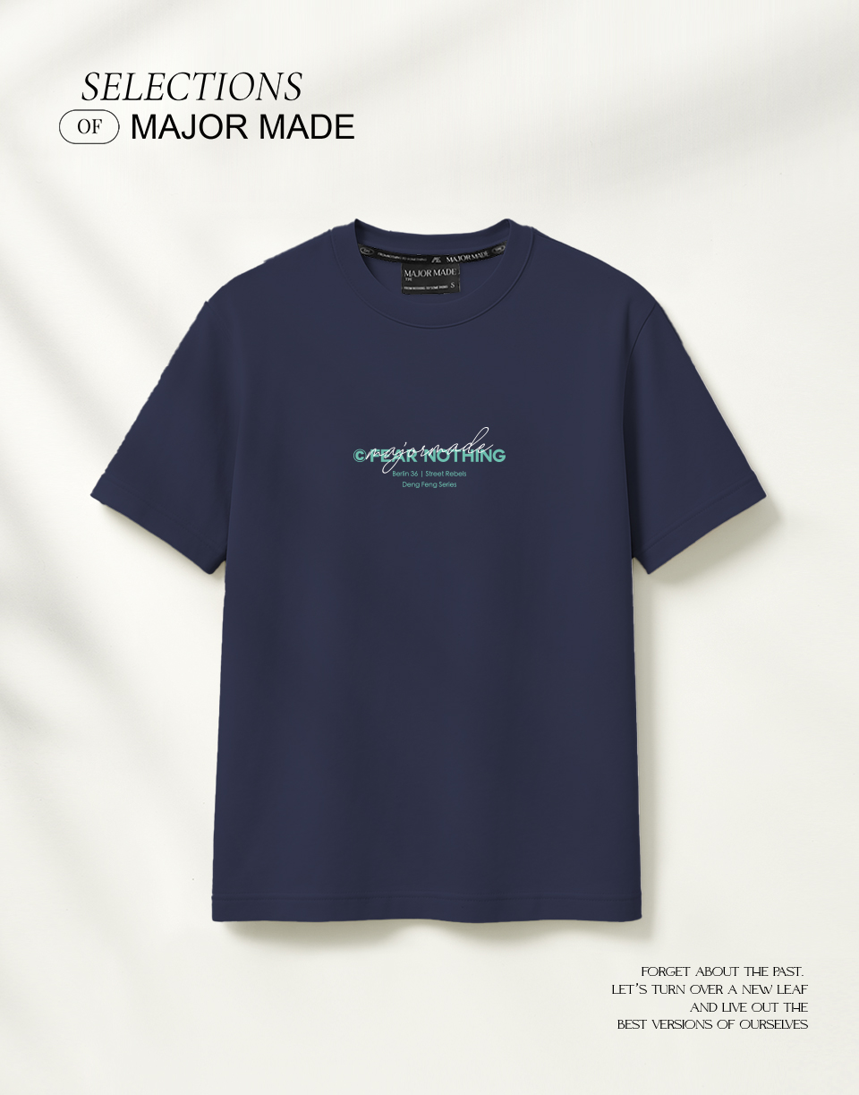 無所畏懼草寫刺繡厚磅短T