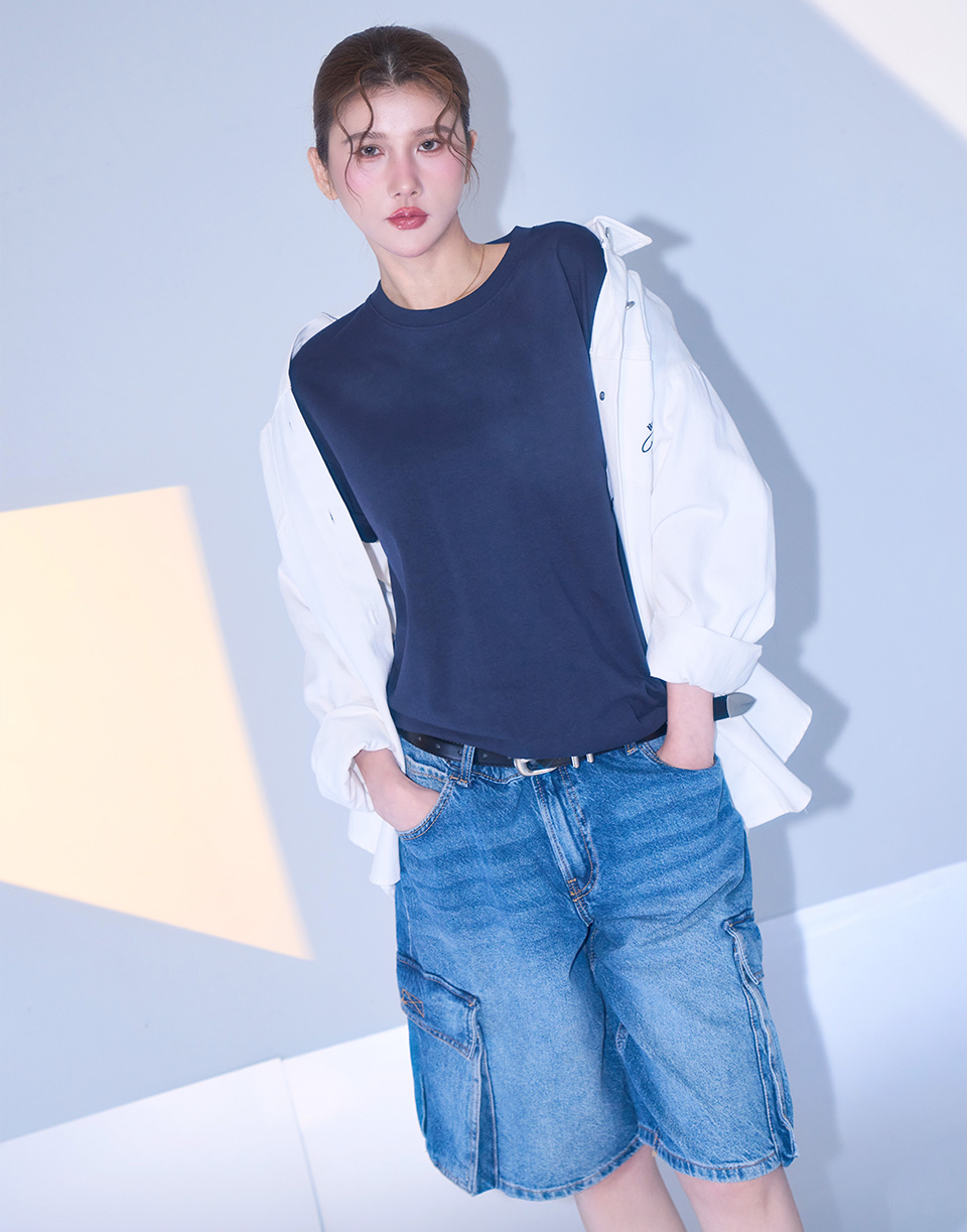 品牌織標極簡厚磅多色素T