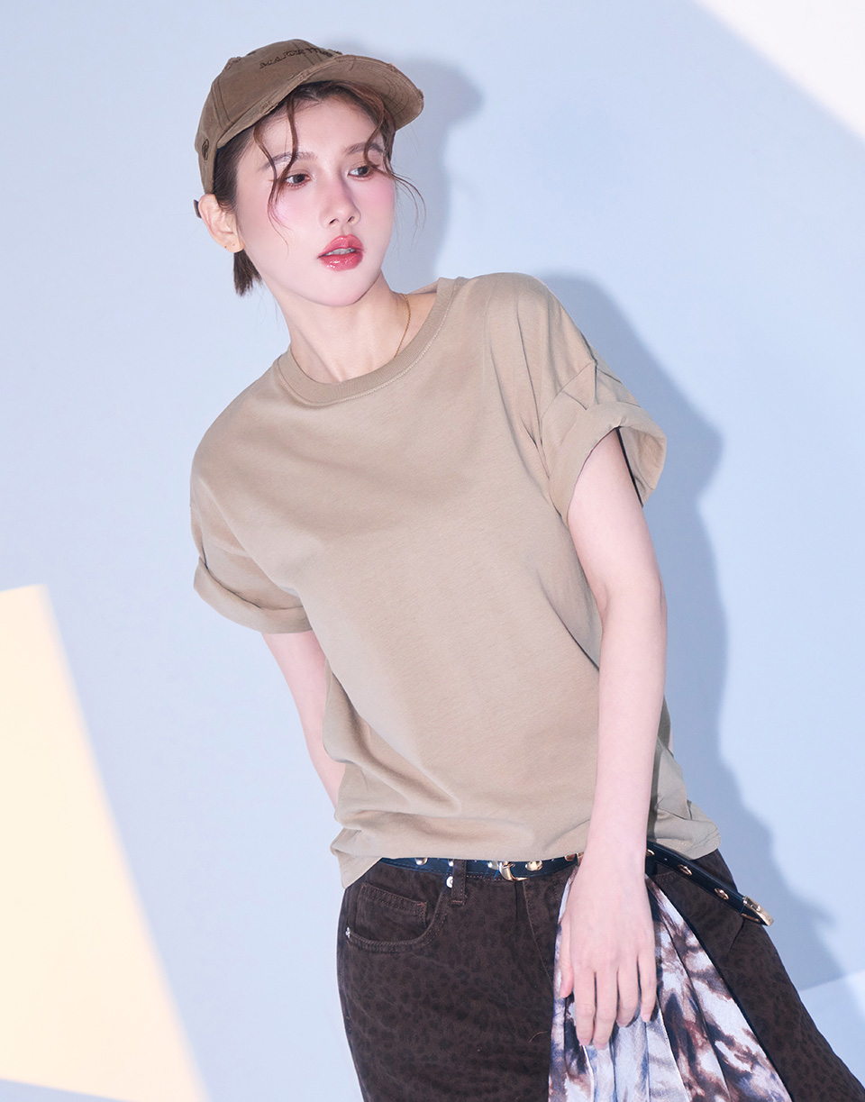 品牌織標極簡厚磅多色素T