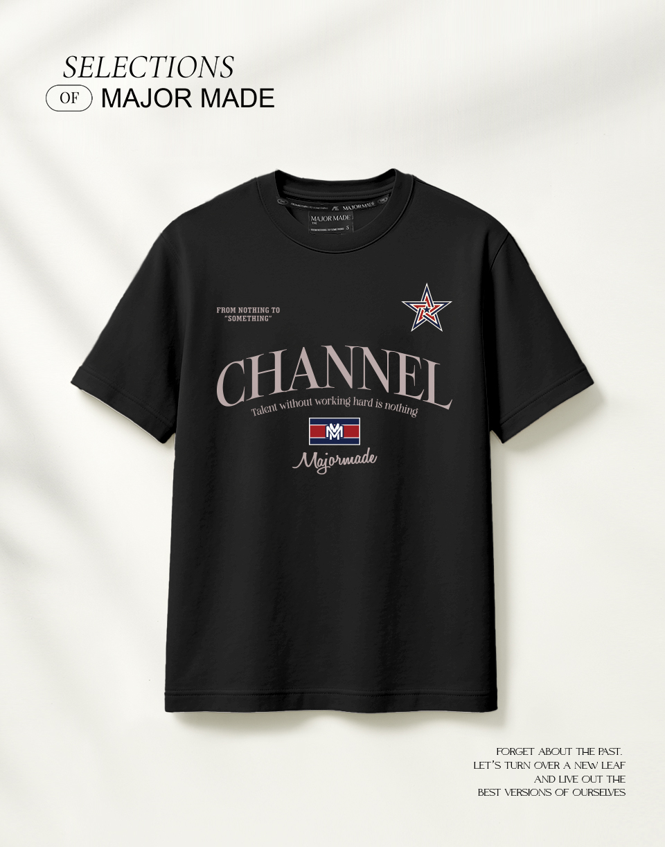 雙疊M國旗星星刺繡短T