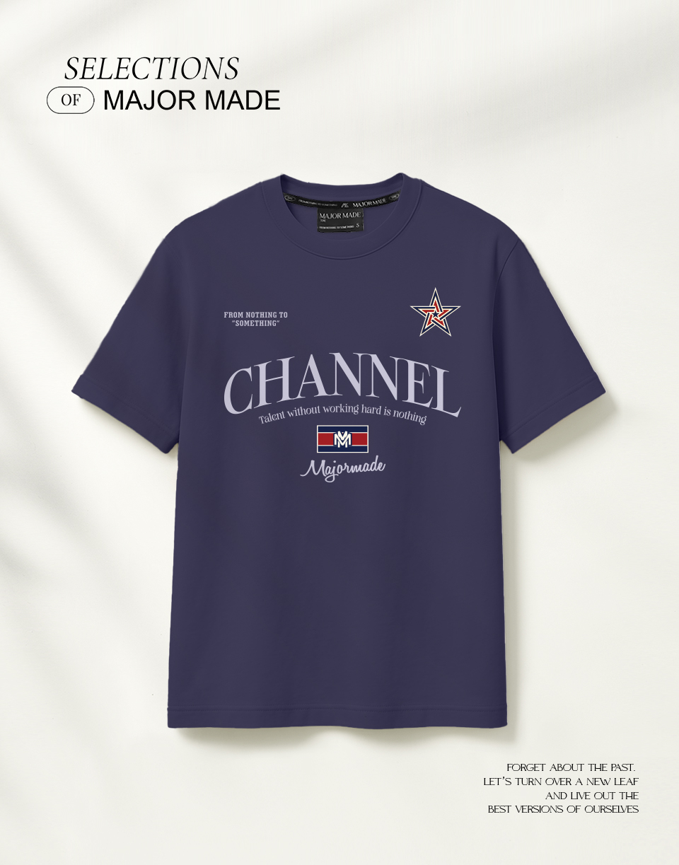 雙疊M國旗星星刺繡短T