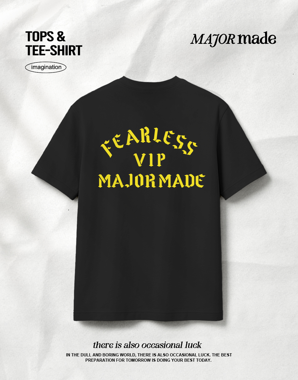 VIP歌德字螢光星星翻袖短T