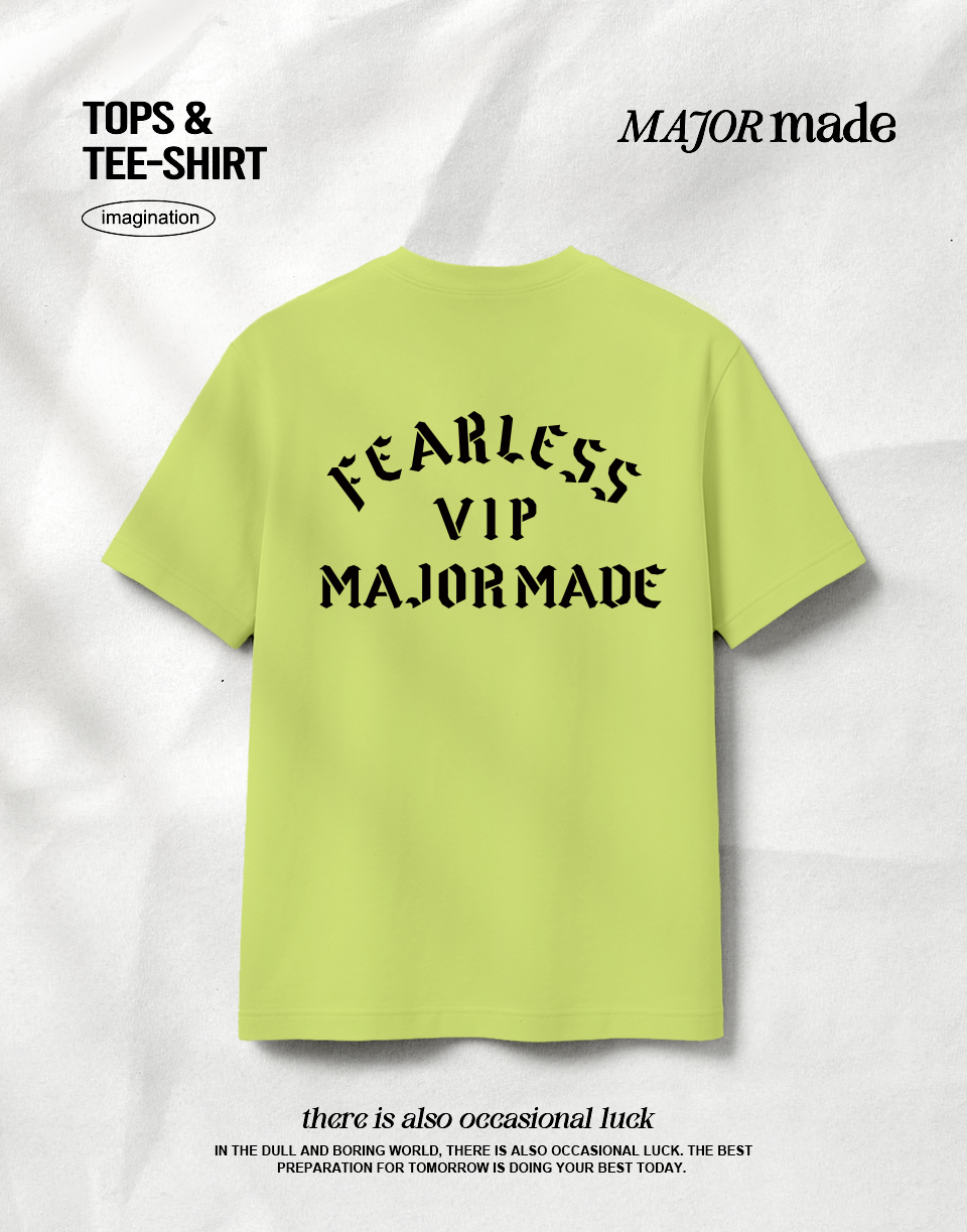 VIP歌德字螢光星星翻袖短T