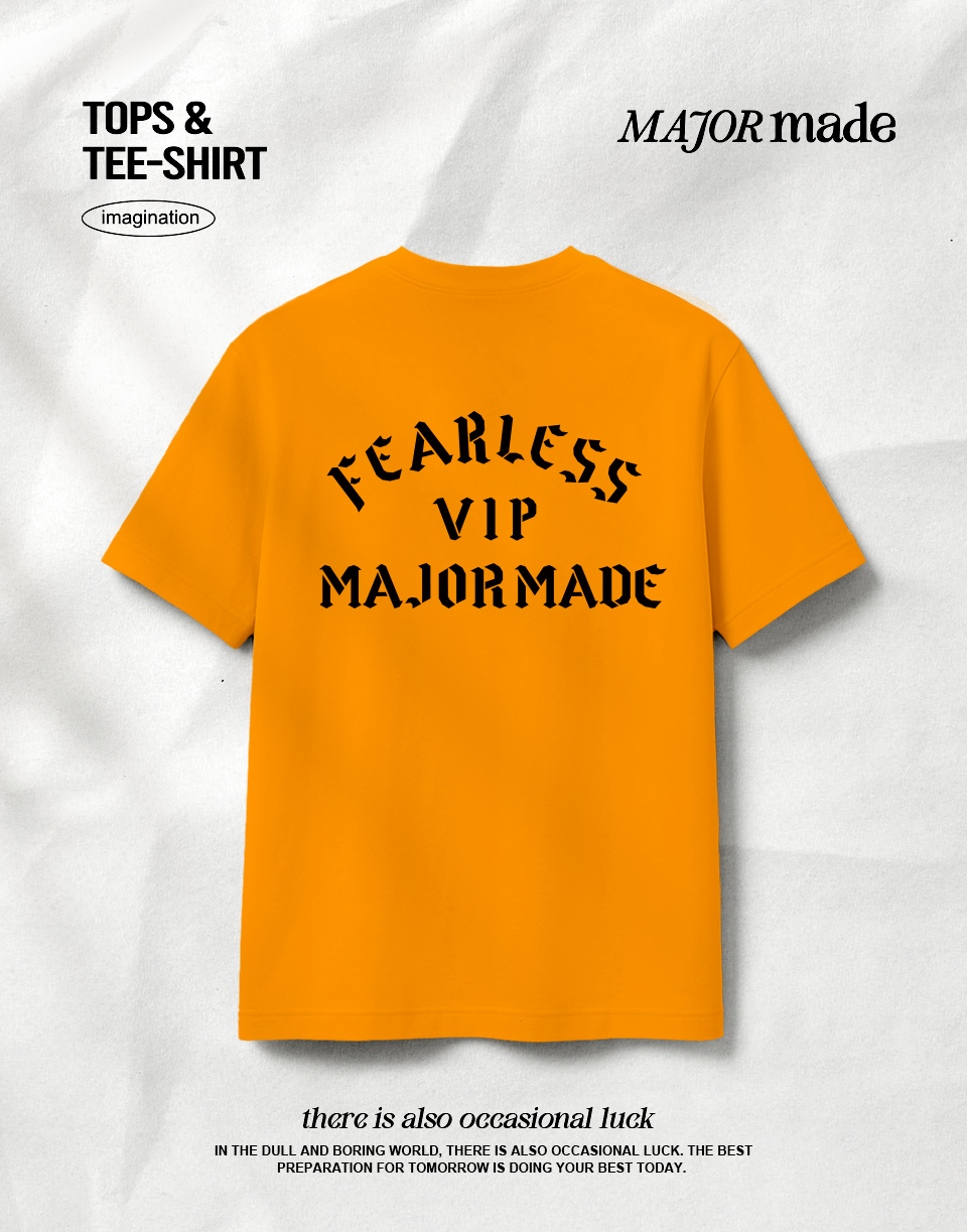 VIP歌德字螢光星星翻袖短T