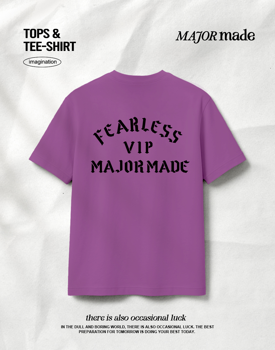 VIP歌德字螢光星星翻袖短T